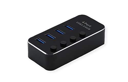 ROLINE USB 3.2 Gen 1 Notebook Hub, 4 Ports, einzeln schaltbar, schwarz von ROLINE