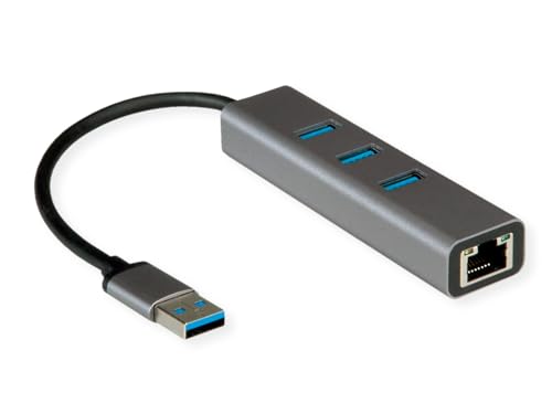 ROLINE USB 3.2 Gen 1 zu Gigabit Ethernet Konverter + Hub 3X ROLINE USB 3.2 Gen 1 zu Gigabit Ethernet Konverter + Hub 3X von ROLINE