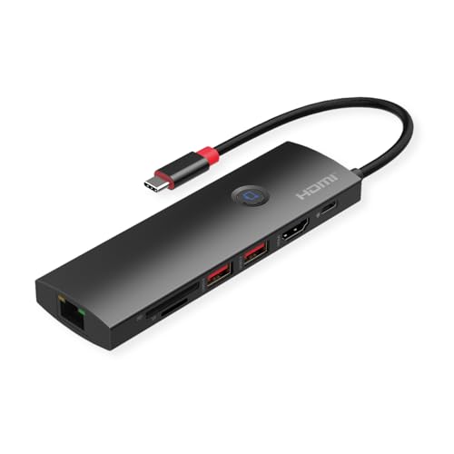 ROLINE USB 3.2 Gen2 Typ C Multiport Dockingstation, HDMI 4K60, 2X USB 3.2 Gen2, 1x USB C PD, 1x Gigabit ETH., 1x SD/microSD Card Reader ROLINE USB 3.2 Gen2 Typ C Multiport Dockingstation, HDMI 4K60, 2X USB 3.2 Gen2, 1x USB C PD, 1x Gigabit ETH., 1x SD/microSD Card Reader von ROLINE