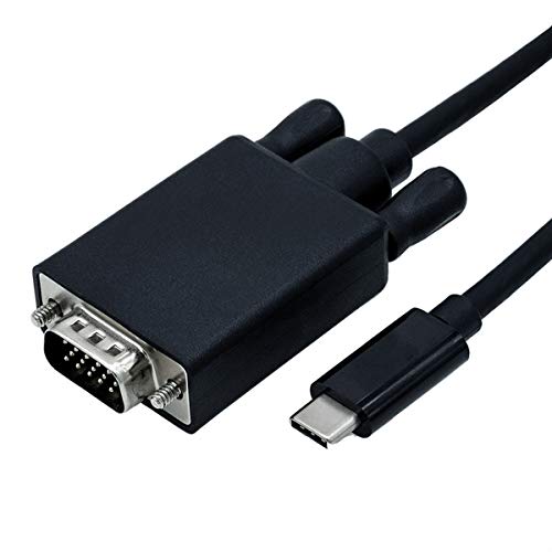 ROLINE USB C auf VGA Adapter Kabel i Full HD 1080P Auflösung 60 Hz i Schwarz, 3m von ROLINE