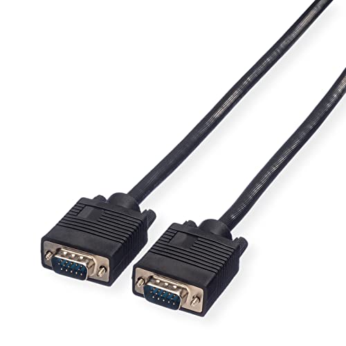 ROLINE VGA Kabel | Monitorkabel mit HD D-Sub Stecker | Zum Anschluss von Laptop • Grafikkarte • Beamer l Schwarz 6m von ROLINE