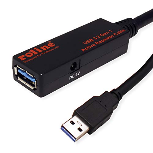 Roline USB-Kabel USB 3.2 Gen1 (USB 3.0 / USB 3.1 Gen1) USB-A Stecker, USB-A Buchse 10.00m Schwarz 12 von ROLINE