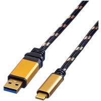 Roline - USB-Kabel usb 3.2 Gen1 (usb 3.0 / usb 3.1 Gen1) usb-a Stecker, usb-c® Stecker 1.00 m Schwarz, von ROLINE