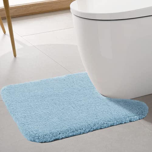 ROLIZOE WC Vorleger mit Ausschnitt Extrem Dicker WC Teppich rutschfest Klovorleger Hochsaugfähige Stand WC-Vorleger Super Weich Toilette Badteppich Mikrofaser 50 x 60cm, Türkis von ROLIZOE