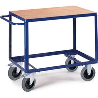 Rollcart - Schwerer Tischwagen mit Ladefläche im Buchendekor 850x500mm von ROLLCART