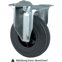 Rollcart - Vollgummi-Bockrolle Ø125x37mm in schwarz 100kg Tragkraft mit Kunststoff-Felge von ROLLCART