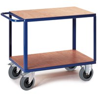Rollcart - Schwerer Tischwagen mit 2 Ladeflächen im Buchendekor 850x500mm von ROLLCART