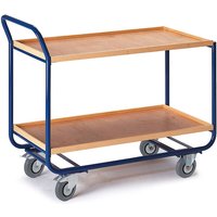 Rollcart - Tischwagen mit 2 Etagen 1000x575mm Buchedekor 20mm Rand von ROLLCART