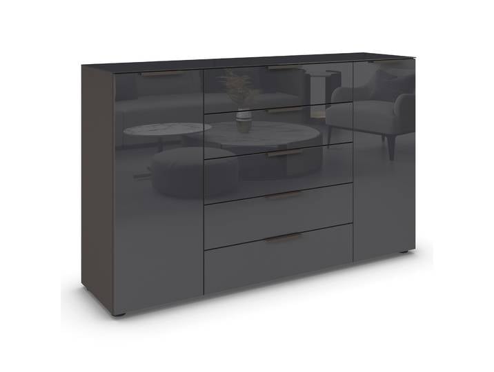 Kommode - graphit-Basaltglas - Graphitgriffe - 160 cm Kommode - graphit-Basaltglas - Graphitgriffe - 160 cm von ROLLER