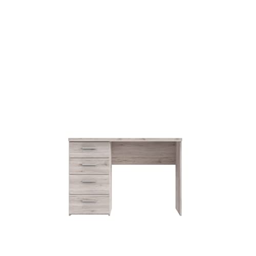 FORTE Net 106 Schreibtisch mit 4 Schubladen, Holzwerkstoff, Sandeiche Dekor, B x H x T: 110 x 76.5 x 60 cm von Forte
