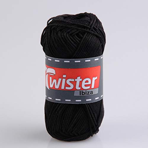 ROLLER Strickgarn Twister Ibiza - schwarz - 50g von ROLLER
