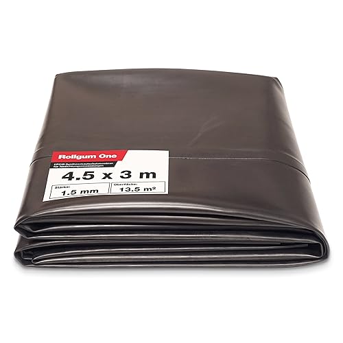 Rollgum ONE Dachbahn EPDM schwarz 1,5mm Stark in 4,5x3m zur Dachabdichtung für Carport Gartenhaus Pergola Nebengebäuden von ROLLGUM