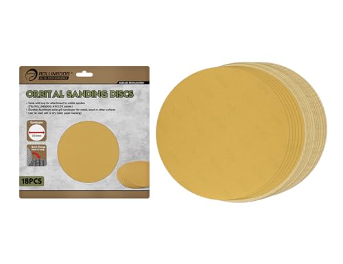 ROLLINGDOG 22,9 cm Schleifpapierblätter – je 6 Stück #80#120#240 (insgesamt 18 Stück), Klett-Schleifpapier für Holz, Metall oder andere Oberflächen (für ROLLINGDOG Eckschleifer) von ROLLINGDOG