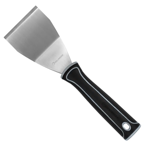 ROLLINGDOG 3" Bent Pole Scraper Malerspachtel Steifer Schaber mit dicker Edelstahlklinge,Robust und Langlebig,ergonomischem gummibeschichtetem Kunststoffgriff von ROLLINGDOG