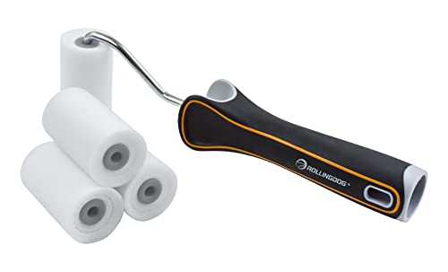 ROLLINGDOG 5,1 cm Mini Schaumstoff Farbroller Set zum Glänzen an Engen Stellen und für Bastelarbeiten hinterlässt eine Glatte Oberfläche (5 Stück) von ROLLINGDOG
