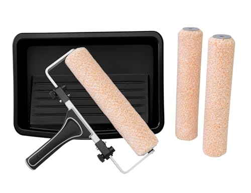 ROLLINGDOG Farbroller-Set mit 30,5 cm großem Profi-Farbroller, fusselfreie Mikrofaser-Abdeckungen und Kunststoffschale, perfekt für Malarbeiten zu Hause und DIY-Projekte, 5 Stück ROLLINGDOG Farbroller-Set mit 30,5 cm großem Profi-Farbroller, fusselfreie Mikrofaser-Abdeckungen und Kunststoffschale, perfekt für Malarbeiten zu Hause und DIY-Projekte, 5 Stück von ROLLINGDOG