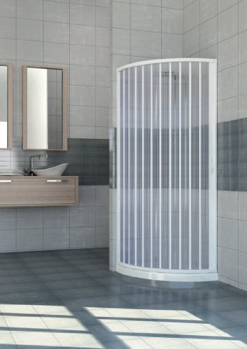 BOX DOCCIA IN PVC A SOFFIETTO SEMICIRCOLARE 1 ANTA CM 90/90XH185 von ROLLPLAST PINTO
