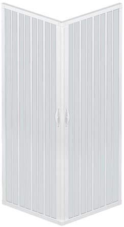 Duschkabine mit Falttüren freistehend 100 x 100 cm Ecke, verkleinbar, weiß pastell von ROLLPLAST PINTO
