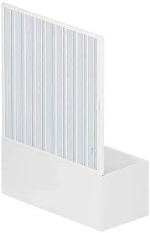 Faltbare Badewannenbox Maße: 160 cm x H 150 cm aus PVC auf einer Seite mit einer Tür mit seitlicher Öffnung, Farbe Weiß von ROLLPLAST PINTO