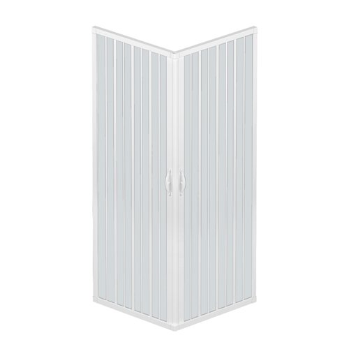 Rollplast BLUN2CONCC28080080 Duschkabinenwand, Größe: 80 x 80 x H 185 cm, aus PVC, Eck-Öffnung, 2 seitliche Türen, Weiß von ROLLPLAST