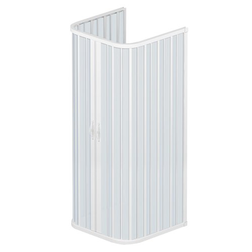 Rollplast BSAT2CONCC2808080 Duschkabinenwand, Größe: 80 x 80 x H 185 cm, aus PVC, Öffnung Mitte, 2 Türen, Weiß von ROLLPLAST