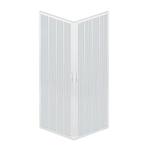 rollplast blun2concc28090090 Duschkabine mit Schiebetür, Dim. 90 x 90 x H 185 cm, aus PVC, mit zwei Seiten, zwei Türen, mit Öffnung Eck., Weiß von ROLLPLAST