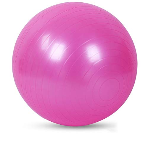 95 cm großer PVC-Yoga-Ball, Fitnessbälle, verdickt, explosionsgeschützt, Rehabilitationsübung, Heim-Fitnessstudio, Pilates-Ausrüstung mit Pumpe (Farbe: Rosa) von ROLTIN