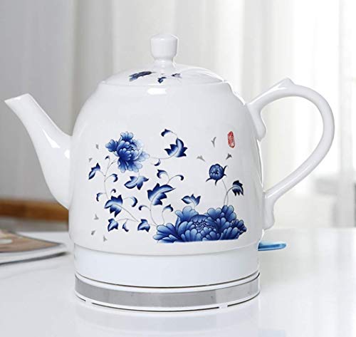 Elektrischer Wasserkocher aus Keramik, kabellos, Teekanne, Retro-Krug mit 1,5 l, 1000 W, Wasserschnellkocher für schnellen Tee (Farbe: A) (A) von ROLTIN