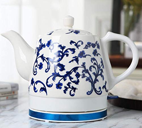 Elektrischer Wasserkocher aus Keramik, kabellos, Teekanne, Retro-Teekanne, 1,2 l, 1000 W, Wasser schnell für Tee, Kaffee schnell (Farbe: B) (C) von ROLTIN