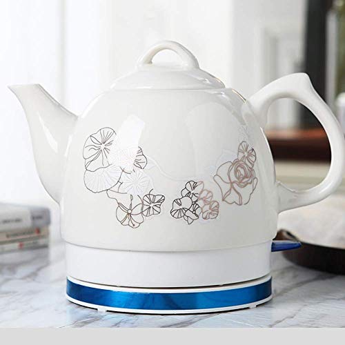 Elektrischer Wasserkocher aus Keramik, kabellos, Teekanne, Retro-Teekanne, 1 l, 1000 W, Wasser schnell für Tee, Kaffee schnell (Farbe: A) (C) von ROLTIN