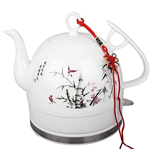 Keramik-Wasserkocher, kabellose Wasser-Teekanne, Teekanne im Retro-Stil, 1,2 l, 1000 W, wasserschnell für schnellen Tee von ROLTIN