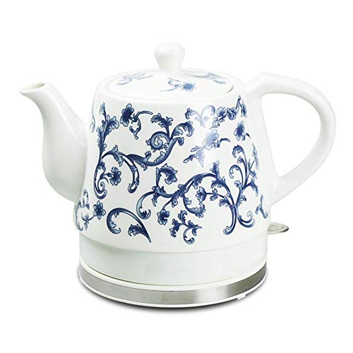 Keramik-Wasserkocher, kabellose Wasser-Teekanne, Teekanne im Retro-Stil, 1 l Krug, 1000 W, wasserfest, für schnellen Tee (Farbe: A) (B) von ROLTIN