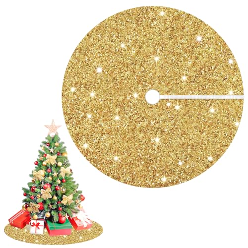 ROMANKAS Gold Christmas Tree Skirt 36 Inch Sequence Tree Skirts Velvet Xmas Tree Skirt Embroidered Sequin Tree Tree Golden Glitter Tree Skirt Cover for Merry Christmas Tree Decorations ROMANKAS Gold Christmas Tree Skirt 36 Inch Sequence Tree Skirts Velvet Xmas Tree Skirt Embroidered Sequin Tree Tree Golden Glitter Tree Skirt Cover for Merry Christmas Tree Decorations von ROMANKAS