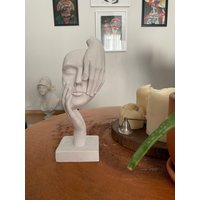 Maske Skulptur Statue, 10 Zoll, Hauserwärzte Geschenke, Kreative Abstrakte Dekoration, Statue Gesicht, Handstatuen, Skulpturen Home Office von ROMARTSculptures