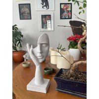 Maske Skulptur Statue, 10 Zoll, Hauserwärzte Geschenke, Kreative Abstrakte Dekoration, Statue Gesicht, Handstatuen, Skulpturen Home Office von ROMARTSculptures