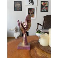 Maske Skulptur Statue, 10 Zoll, Hauserwärzte Geschenke, Kreatives Abstraktes Dekor, Statue Gesicht, Handstatuen, Skulpturen Home Office Schreibtisch von ROMARTSculptures