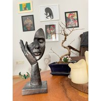 Maske Skulptur Statue, 10 Zoll, Hauserwärzte Geschenke, Kreatives Abstraktes Dekor, Statue Gesicht, Handstatuen, Skulpturen Home Office Schreibtisch von ROMARTSculptures