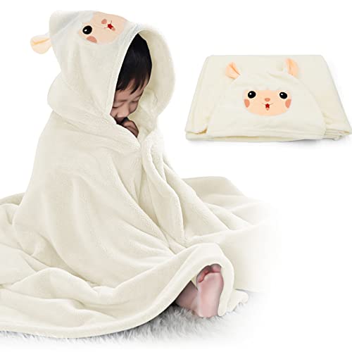 ROMASA Kinder Badetuch Ultra weiches Kapuzentuch Super saugfähig absorbierende Bademantel Decke Kleinkind Duschgeschenke für Jungen und Mädchen extra groß 70cm x 140cm (weiß) von ROMASA