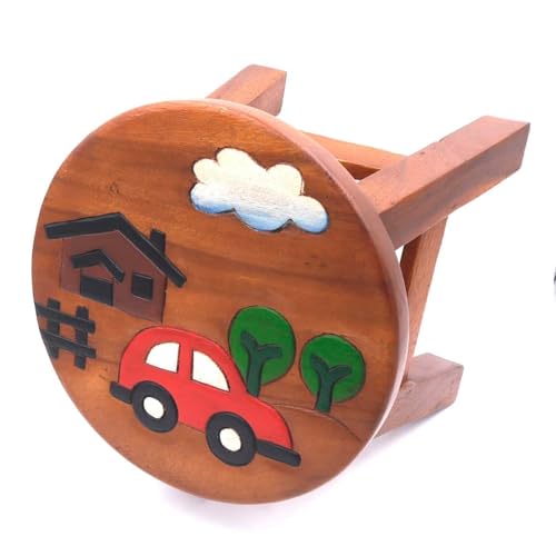 ROMBOL Handgefertigter Kinderhocker, Holz, Kinderhocker:Auto von ROMBOL