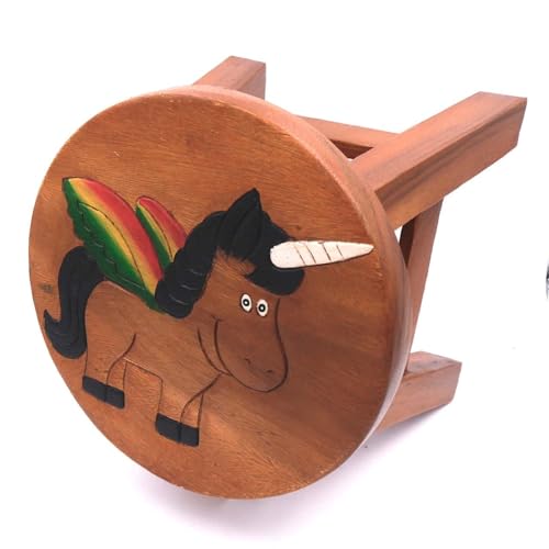 ROMBOL Handgefertigter Kinderhocker, Holz, Kinderhocker:Einhorn von ROMBOL