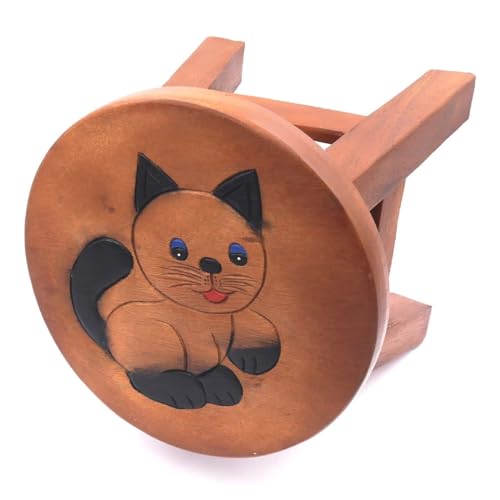 ROMBOL Handgefertigter Kinderhocker, Holz, Kinderhocker:Katze von ROMBOL