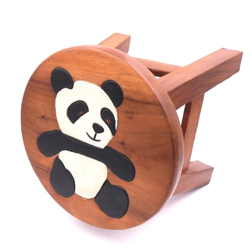 ROMBOL Handgefertigter Kinderhocker, Holz, Kinderhocker:Pandabär von ROMBOL