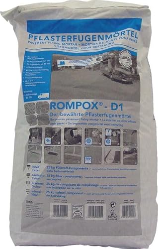 ROMPOX® - D1 2K-Epoxidharz Pflasterfugenmörtel 27,5 kg - neutral - der bewährter 2-Komponenten Epoxidharz Pflasterfugenmörtel ROMPOX® - D1 ist ein echter Allrounder von Rompox