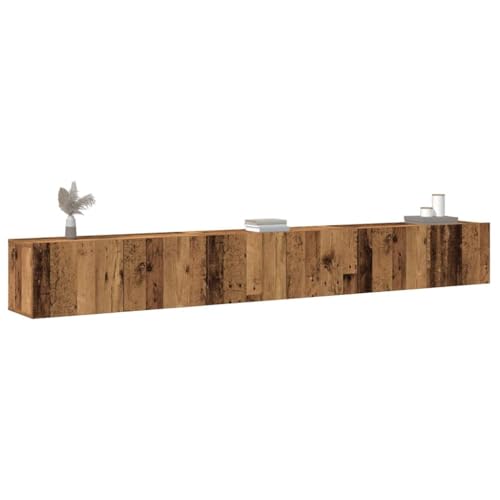 3-TLG. TV-Schrank-Set Wandmontage Altholz-Optik Holzwerkstoff Fernseher Tisch tv Cabinet Konsolentisch mit Schubladen Fernseher kommode 3-TLG. TV-Schrank-Set Wandmontage Altholz-Optik Holzwerkstoff Fernseher Tisch tv Cabinet Konsolentisch mit Schubladen Fernseher kommode von ROMHZKS