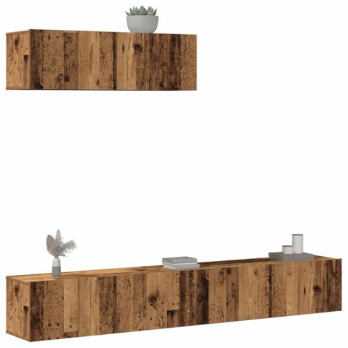 3-TLG. TV-Schrank-Set Wandmontage Altholz-Optik Holzwerkstoff tv Regal Sideboard tv lowboard Fernseher kommode 3-TLG. TV-Schrank-Set Wandmontage Altholz-Optik Holzwerkstoff tv Regal Sideboard tv lowboard Fernseher kommode von ROMHZKS