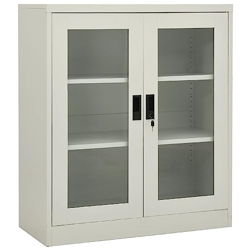 Büroschrank mit gehärtetem Glas und 2 verstellbaren Einlegeböden – Stahl Aktenschrank zur sicheren Aktenaufbewahrung Büroschrank mit gehärtetem Glas und 2 verstellbaren Einlegeböden – Stahl Aktenschrank zur sicheren Aktenaufbewahrung von ROMHZKS