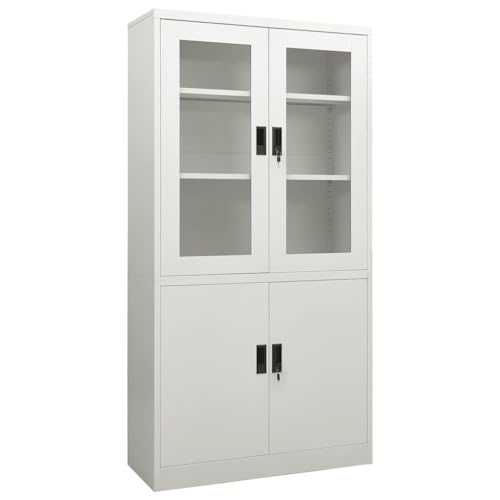 Büroschrank mit gehärtetem Glas und 3 verstellbaren Einlegeböden – Stahl Aktenschrank zur sicheren Aktenaufbewahrung Büroschrank mit gehärtetem Glas und 3 verstellbaren Einlegeböden – Stahl Aktenschrank zur sicheren Aktenaufbewahrung von ROMHZKS