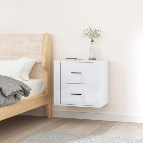 Elegant Design Wand-Nachttisch aus Holzwerkstoff mit Stauraum und Stabiler Oberplatte für Schlafzimmer Elegant Design Wand-Nachttisch aus Holzwerkstoff mit Stauraum und Stabiler Oberplatte für Schlafzimmer von ROMHZKS