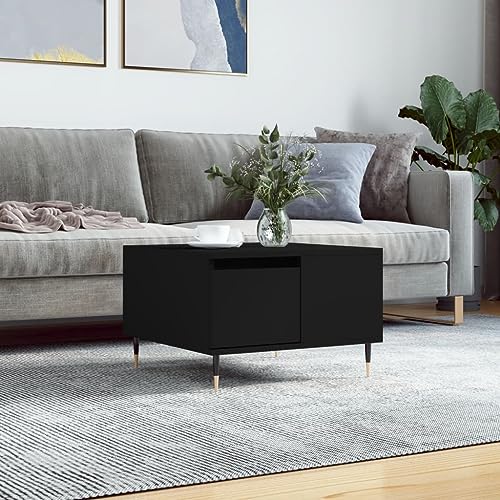 Eleganter Couchtisch mit Schublade und Metallbeinen - Stilvoller Sofatisch aus Holzwerkstoff mit Stauraum und robuster Tischplatte für Wohnzimmer von ROMHZKS