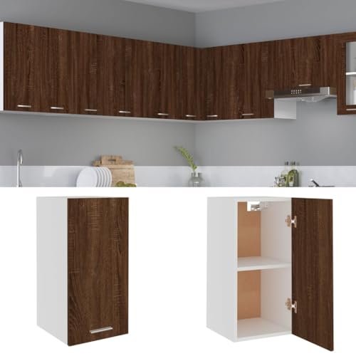 Hängeschrank Lyon Braun Eichen-Optik Moderner Küchenschrank aus Eichenholz mit viel Stauraum und elegantem Design 29,5x31x60 cm Holzwerkstoff von ROMHZKS